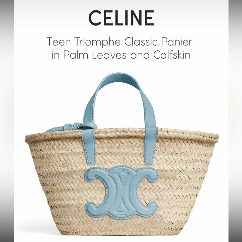 Celine teen triomphe classic painer in palm leaves and calfskin